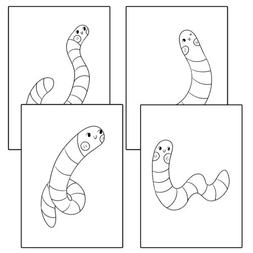 Worm Coloring Pages