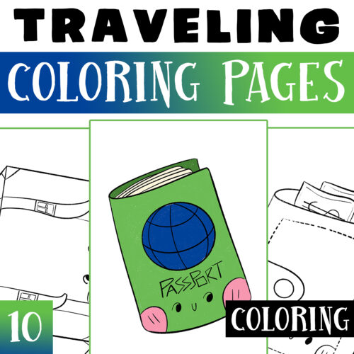 Travel coloring pages