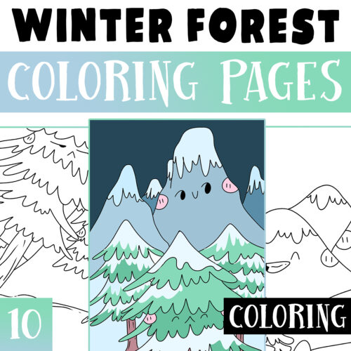 winter forest coloring pages