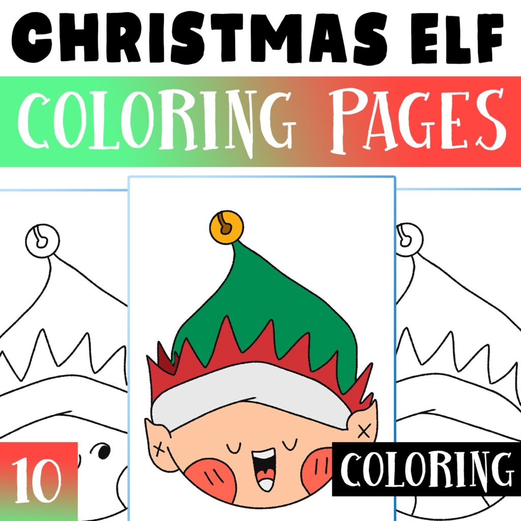 Christmas Elves Coloring Pages