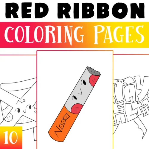 red ribbon week coloring page